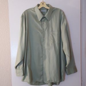 GEOFFREY BEENE Mens Dress Shirt Sleeves Green XXL